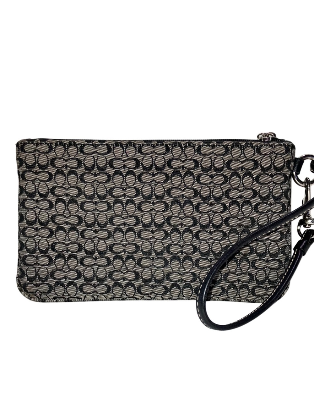 Y2K Vintage Coach Black Gray Soho Signature Logo Canvas Wristlet Wallet NWOT - Picture 2 of 7